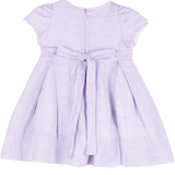 Baby Girl - Berenice Lilac Linen Dress – Hand-Smocked Elegance