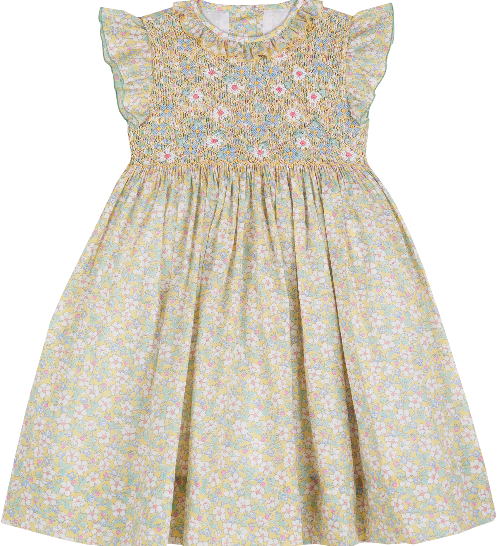 Girl - Yvette Hand-Smocked Floral Dress - A Work of Art in Bloom