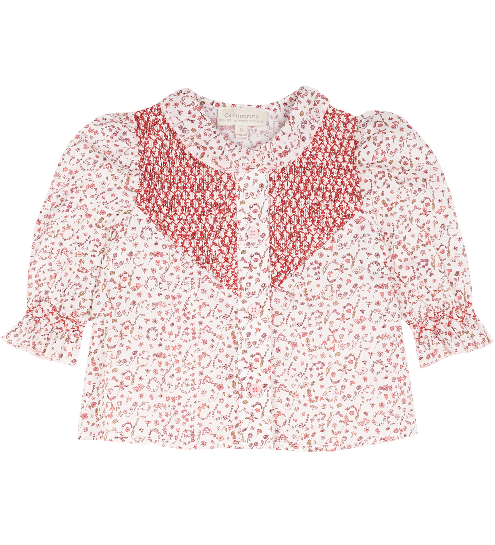 Girl - Victoria Liberty Print Smocked Blouse – 100% Cotton