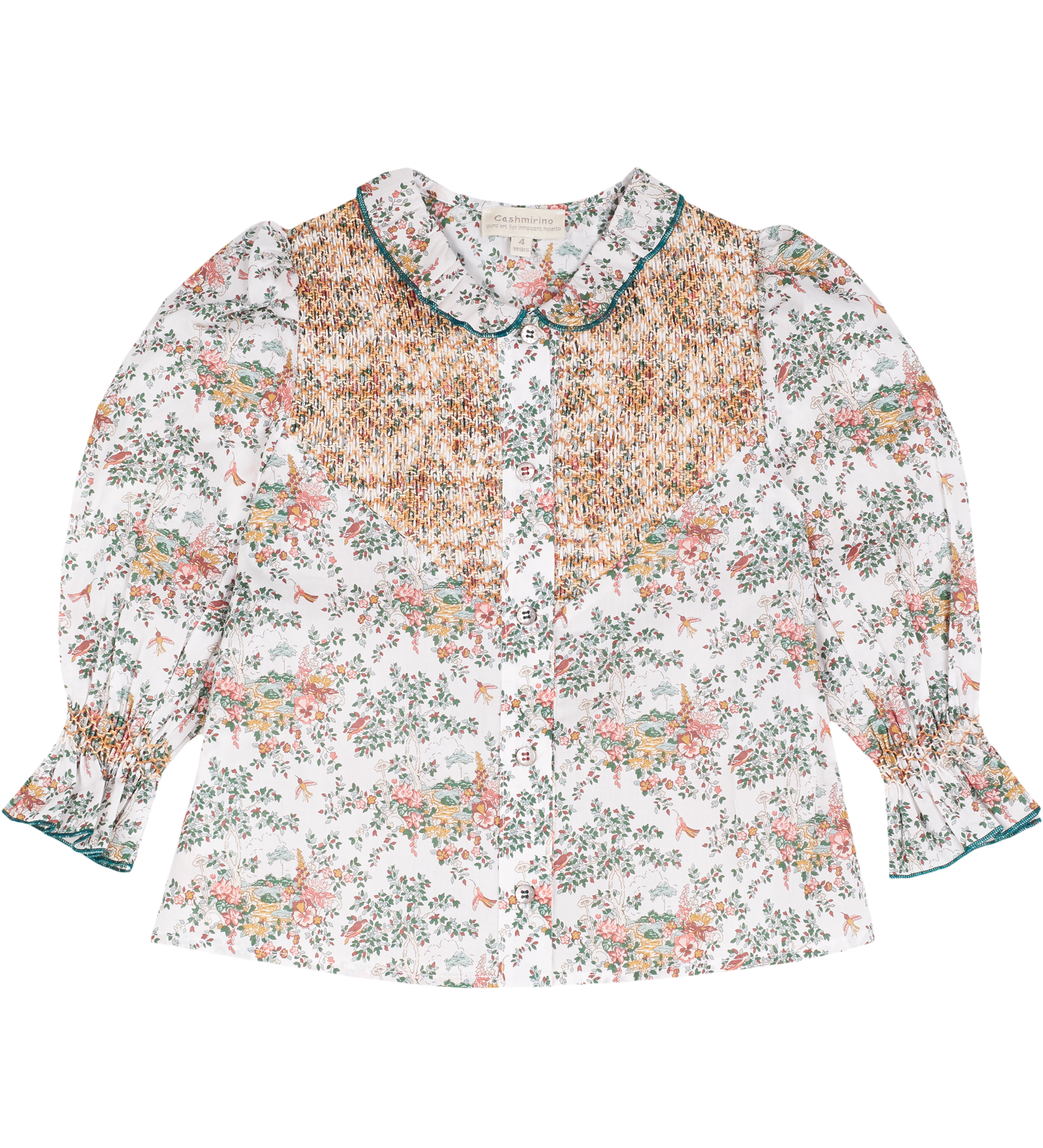 Girl - Victoria Liberty Print Smocked Blouse – 100% Cotton