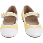 Girls’ yellow ballerina shoes with buckle strap and leather insole – Cashmirino