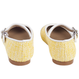 Girls’ yellow ballerina shoes with buckle strap and leather insole – Cashmirino