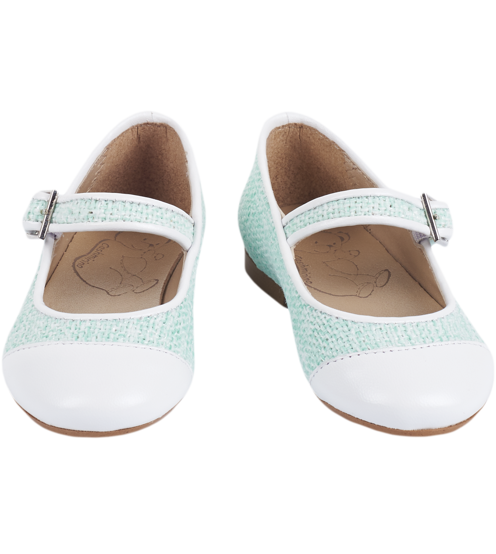 Aquamarine ballerina flats for girls with cushioned insole – Cashmirino