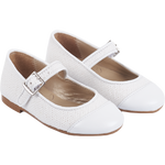 Elegant natural-tone girls’ ballerina shoes with rubber soles – Cashmirino