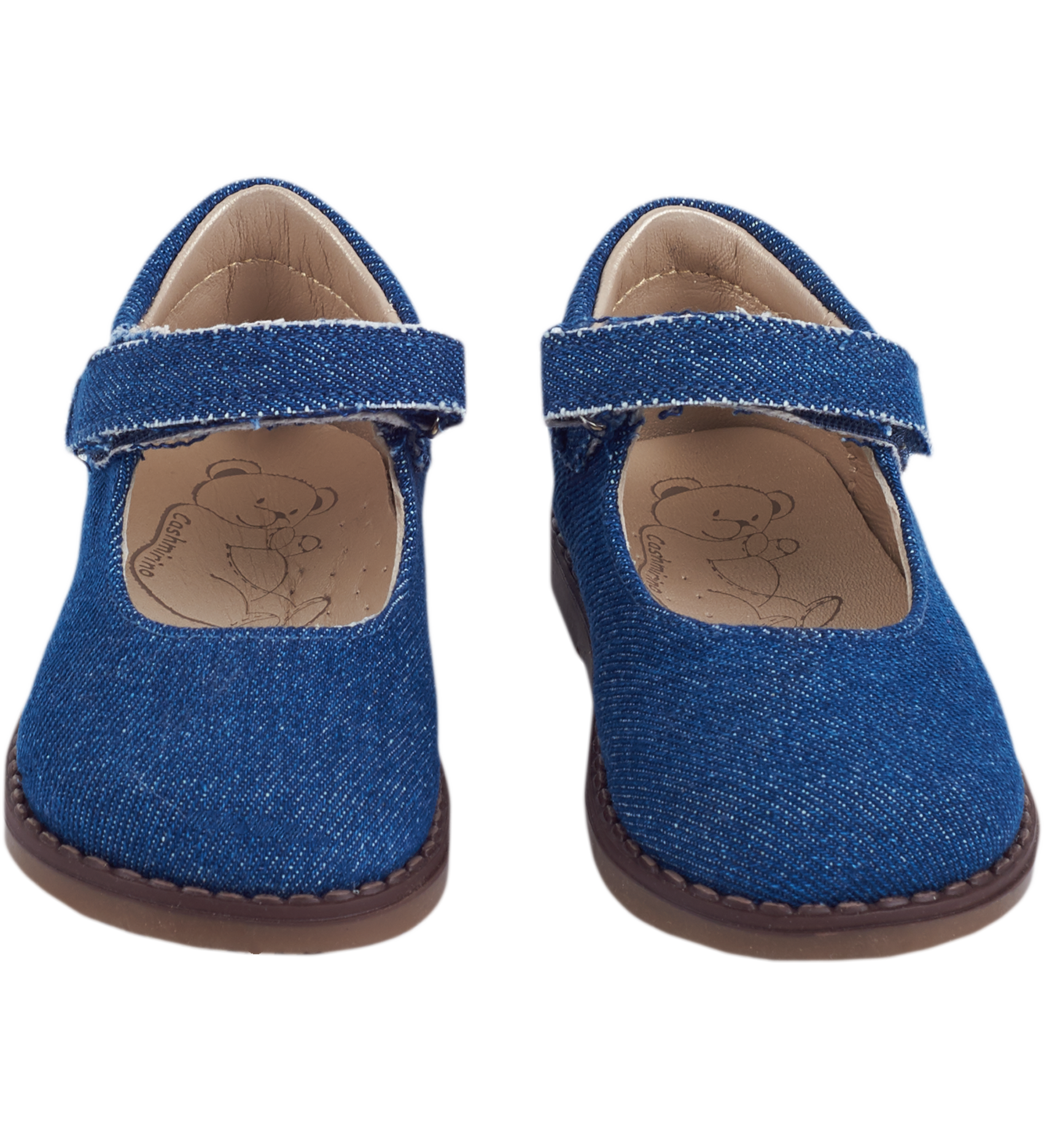 Girls' Mary Jane shoes with denim-look textile upper.