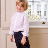 Boy - Marco 100% Linen Grandad Collar Shirt