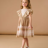Girl - Marina Liberty Print Cotton Dress with Frill Sleeves