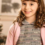 Girl - Marta Regal Hand Embroidered 100% Wool Smocked Dress