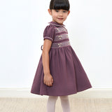 Girl - Marta Regal Hand Embroidered 100% Wool Smocked Dress