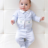 Baby Boy - Matteo Two-Piece Cotton Set with Embroidered Ball Detail
