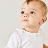 Baby Girl - Meggy Cotton Bodysuit with Ruffle Details and Hand Embroidery