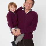 Men - 100% Premium Cashmere High Neck Cable Knit Jumper