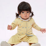 Baby Girl - Mila Cashmere Cardigan - Intarsia Heart Stitching