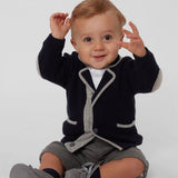 Baby Boy - Moreno Blazer in 100% Cashmere with Contrast Trim and Elbow Patches