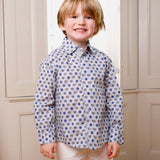 Boy - Oliver 100% Cotton Classic Shirt with Geometrical Pattern