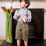 Boy - Oscar 100% Cotton Bermuda Shorts With Braces