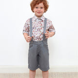 Boy - Oscar 100% Cotton Bermuda Shorts With Braces