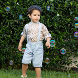 Boy - Oscar 100% Cotton Bermuda Shorts With Braces