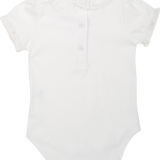 Baby Girl - Meggy Cotton Bodysuit with Ruffle Details and Hand Embroidery