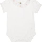 Baby Girl - Meggy Cotton Bodysuit with Ruffle Details and Hand Embroidery