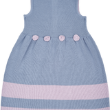 Baby Girl - Isadora Cotton Sleeveless Dress with Stripe Border and Crochet Flowers