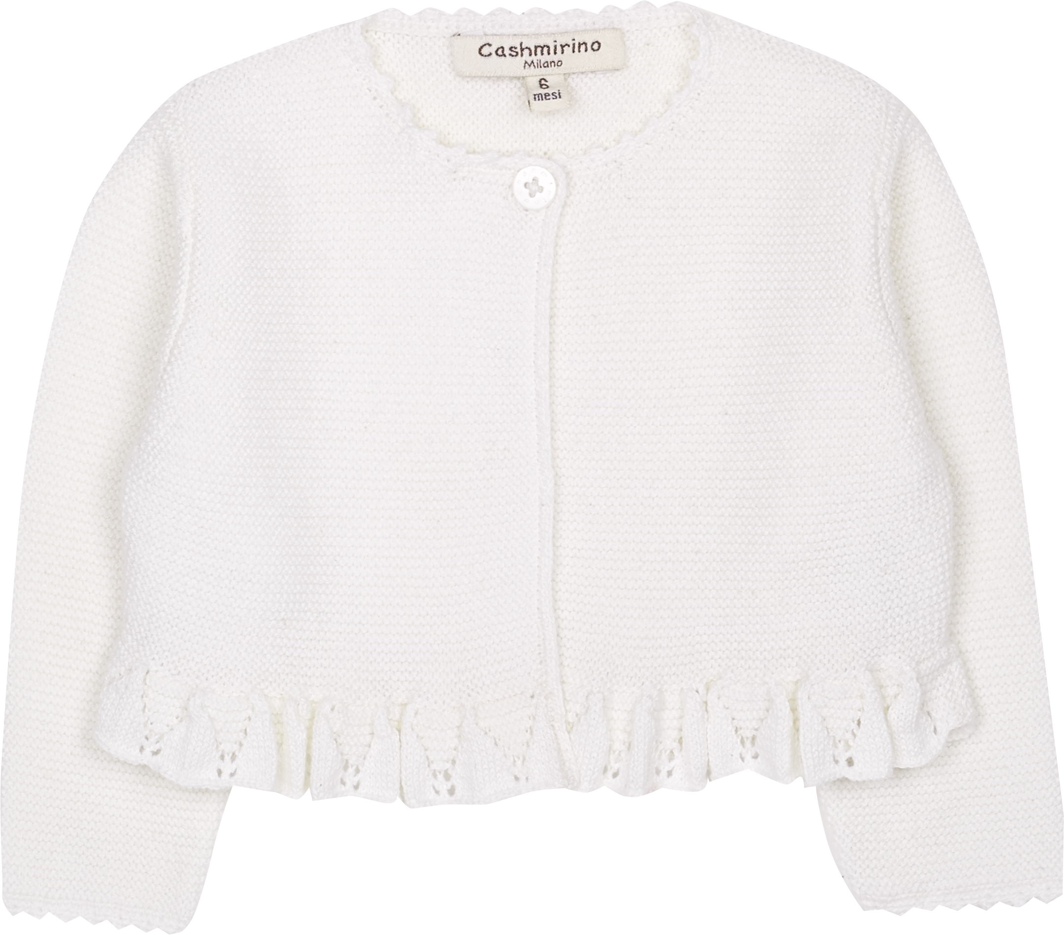 Baby Girl - Zoey Cropped Cotton Cardigan – Crochet Detail & Lightweight Knit