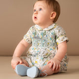 Baby Boy - Reece Cotton Smocked Romper with Hand-Embroidered Dolphins – Los Angeles-Inspired Design
