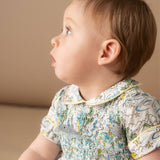 Baby Boy - Reece Cotton Smocked Romper with Hand-Embroidered Dolphins – Los Angeles-Inspired Design