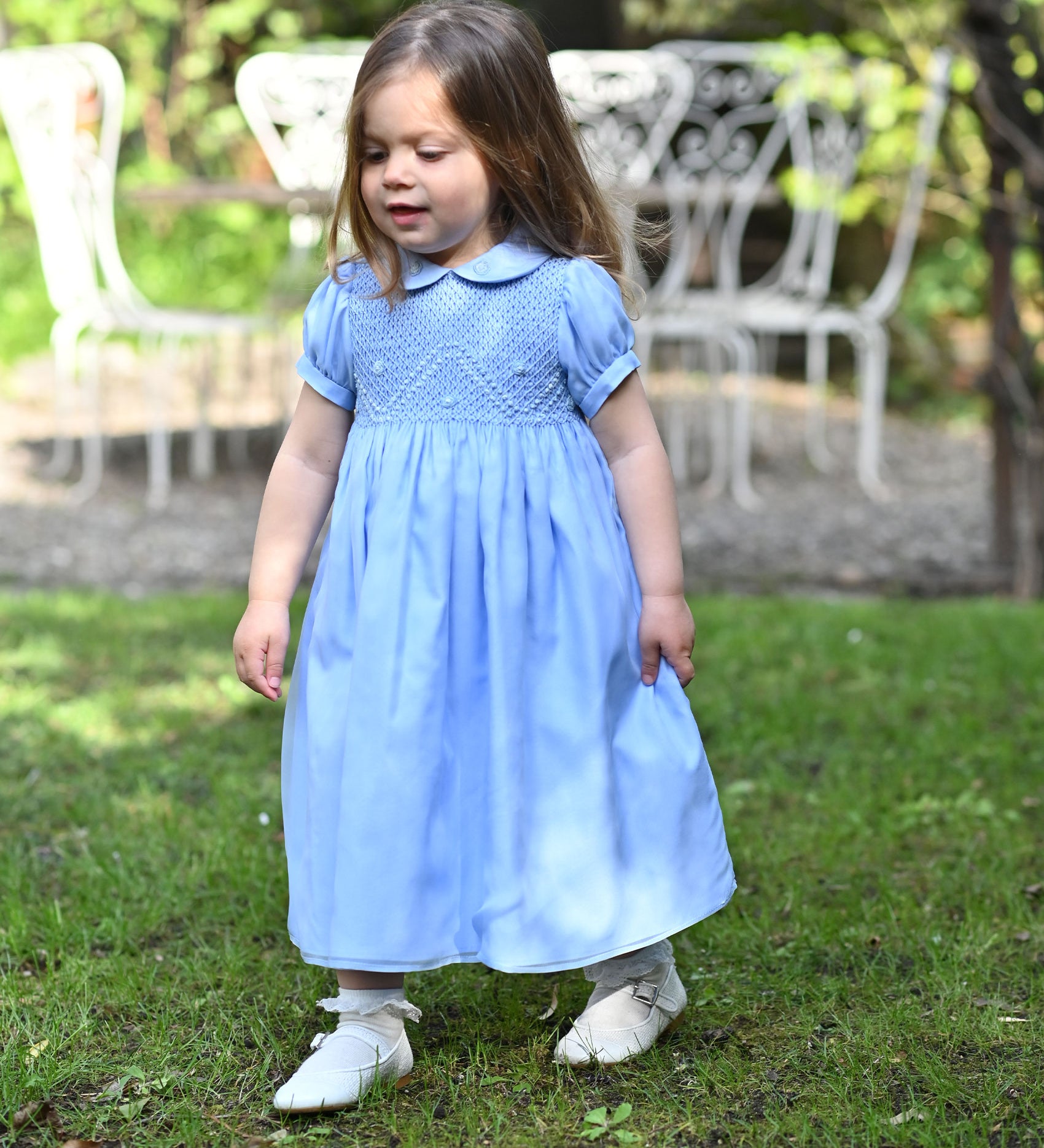 Girl - Rosina Hand-Embroidered Silk Chiffon Dress