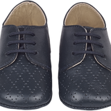 Baby Boy - Jayden 100% Leather Crawling Shoes With Diamond Cut Out Detail