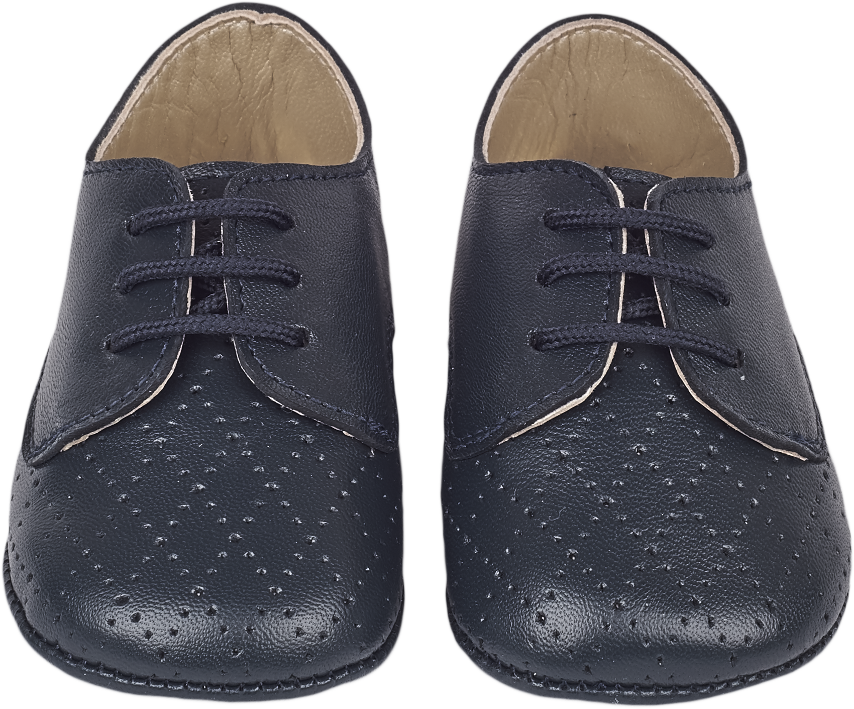 Baby Boy - Jayden 100% Leather Crawling Shoes With Diamond Cut Out Detail
