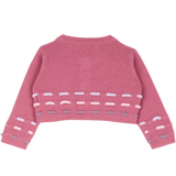 Baby Girl -  100% Cashmere Cardigan with Woven Pattern