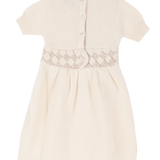 Baby Girl - Cashmere Dress With Two Colour Woven Design