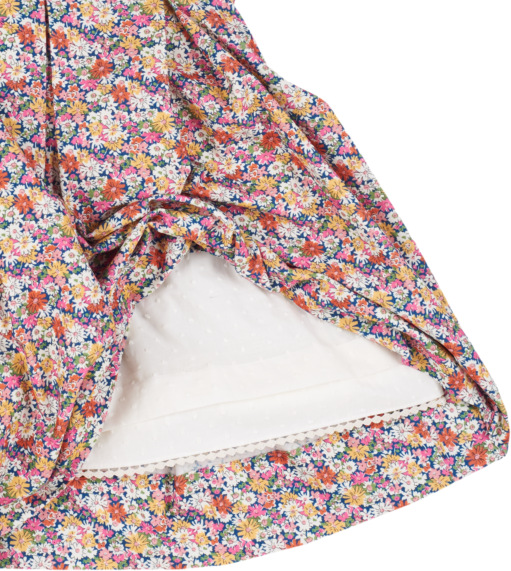 Cashmirino Vintage Daisies Girl liberty printed midi dress