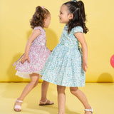 Girl - Sunshine Hand Embroidered Cotton Knee Length Dress