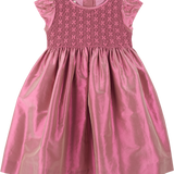 Girl - Gabily Silk Hand Embroidered Smocked Dress
