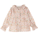 Girl - Callie 100% Cotton Blouse With Pleats and Ruffle Collar