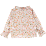 Girl - Callie 100% Cotton Blouse With Pleats and Ruffle Collar