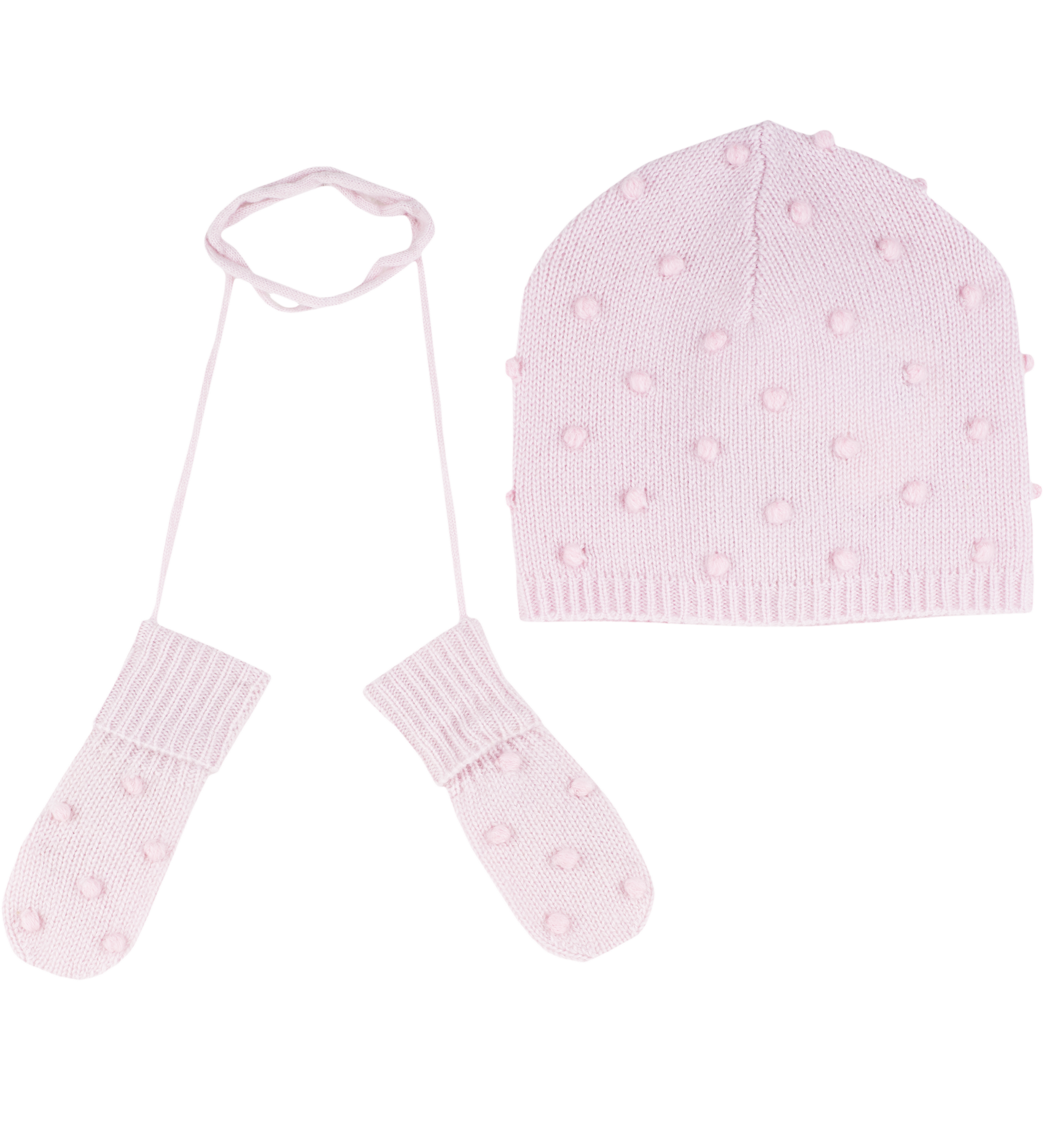 Baby Girl - Dora 100% Cashmere Hat & Mittens Set