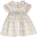Baby Girl - Marigold Cotton Hand Embroidered Dress in Floral Print