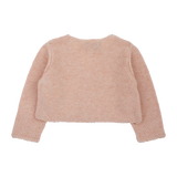 Baby Girl - 100% Pima Cotton V-Neck Shrug With Applique Flower Detail