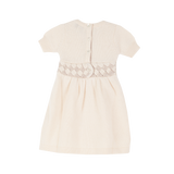 Baby Girl - Cashmere Dress With Two Colour Woven Design