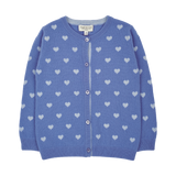 Girl - Mila 100% Cashmere Heart Intarsia Cardigan