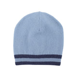 Baby Boy - 100% Cashmere Hat with Contrasting Stripe Border