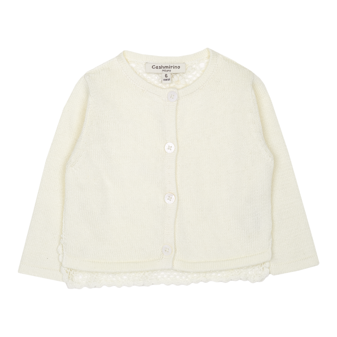 Baby Girl - Jasmine Cotton Cardigan with Crochet Back – Lightweight