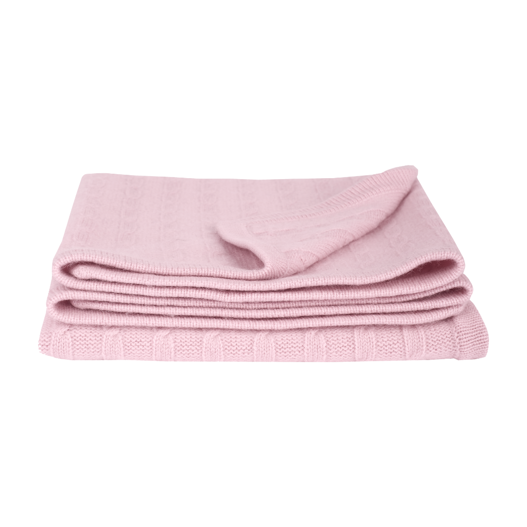 Girl - Peyton Luxuriously Soft 100% Cashmere Cable Knit Blanket