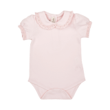 Baby Girl - Lena Pima Cotton Bodysuit with Smocked Collar and Floral Embroidery