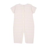 Baby Girl - Marion Cotton Candy Striped Short-Sleeved Romper – Pima Cotton & Modal Blend