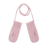 Baby Girl - Riley 100% Cashmere Knitted Mittens With Crochet Border And String