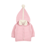 Baby Girl - 100% Cashmere Cardigan & Leggings Set – With Detachable Pom-Pom Hood